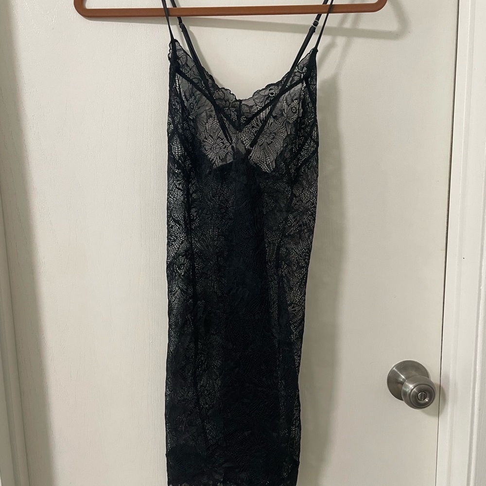 Victoria's Secret Black Lace Chemise